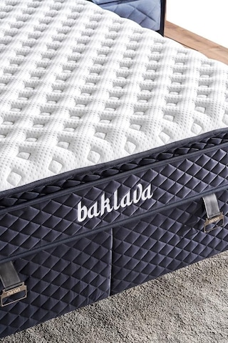 Baklava Lüks Yatak Baza Ve Başlık Seti 100x200 Cm Tek Kişilik Çok Sert Yatak Antrasit Baza Başlık