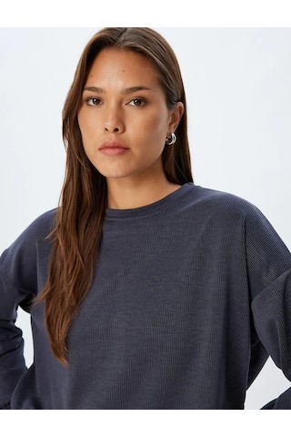 Koton Basic Sweatshirt Uzun Kollu Bisiklet Yaka 5wak10063ek 001