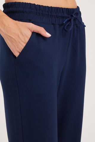Tudors Kadın Relax Fit Rahat Kesim Modal Kumaş Beli Bağlamalı Lastikli Jogger Lacivert Eşofman Altı-39588