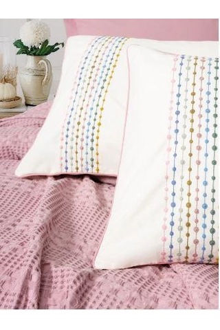 Çift Kişilik Pike Takımı Aura Pebble Pembe Pembe