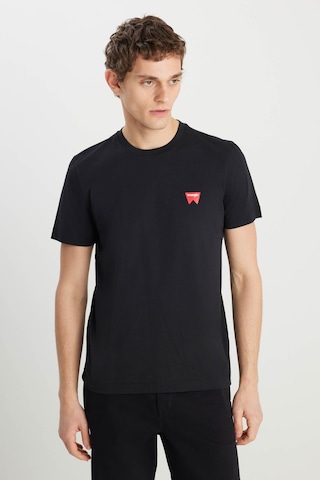 Wrangler Regular Fit Minimal Logo Siyah Erkek T-shirt Mw70md3001 Siyah