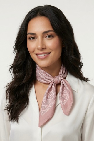 Mollycrush Unisex Pudra Pembe Şal Desenli Bandana Günlük Saç Aksesuarı, Boyunluk Ve Outdoor Fular Pembe