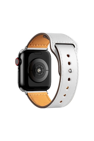 Gld-spt- Newface Apple Uyumlu Watch 38mm Kr415 Luaz Deri Kordon - Beyaz