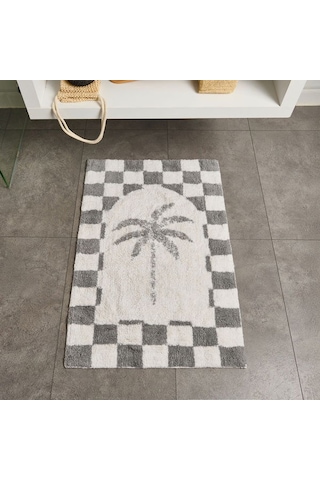 Evidea Soft Palm Tufting Banyo Paspası - Beyaz - 60x90 Cm Beyaz
