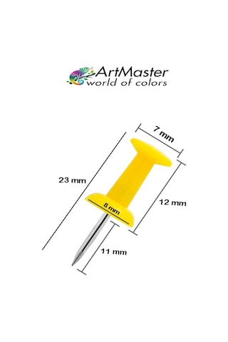 Renkli Harita Çivisi 100 Lü 1 Paket Mantar Pano Raptiyesi Renkli Pano İğnesi Okul Büro Renkli Harita Çivisi Ofis 1 M