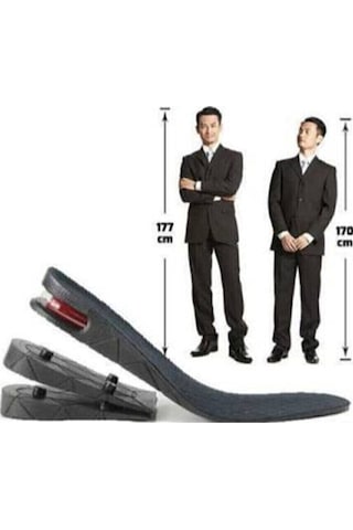 Mucit Home 7 Cm Tam Boy Uzatıcı Tabanlık Hava Yastıklı Boyuzatan Ayakkabı Tabanlığı Gizli Topuk Yükseltici