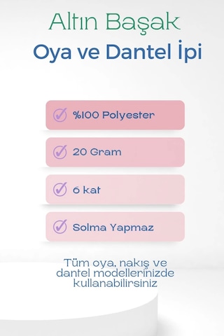 3 Adet Altınbaşak Oya Ve Dantel İpi 20 Gr - Royaleks - No: 858 - 508 - 008