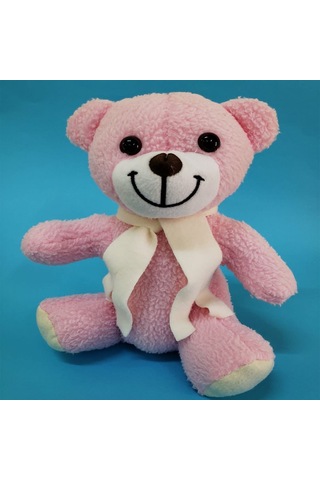Özel Üretim Doğum Günü Yılbaşı Sürprizi Sürpriz Paket Pembe Peluş Atkılı Oyuncak Ayıcık