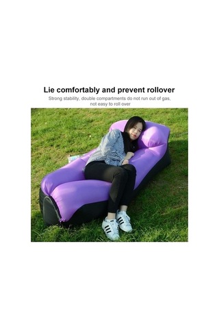 Prestigegoods 210t Yırtılmaz Ekose Kumaş Şişme Kanepe, Plaj Taşınabilir Tulum, 240x55cm, Su Geçirmez, Yastık Stili, Yeşil-siyah Yeşil - Siyah