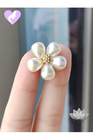 Olfil Broş-mini Çiçek İnci Minimalizm Stil 287942182 Altın Rengi