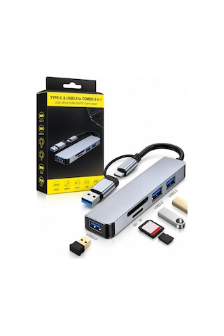 Type-c & Usb 3.0 5-in-1 Çoklayıcı Hub Usb Hub, Sd/tf Kart Okuyucu Adaptör