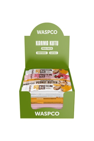 Waspco Protein Bar Karma Kutu 40G x 12 Adet 3 Çeşit