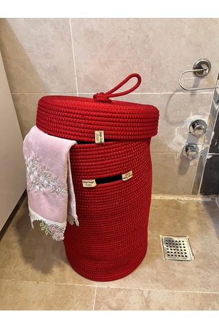 Zengin Design Home Banyo Çamaşır Sepeti Zdh-012 Kırmızı