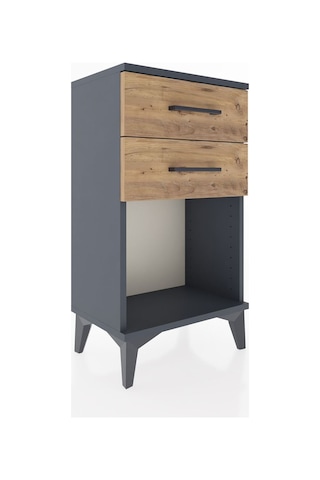 Arges Komodin 2 Çekmeceli 44x30x80 Antrasit-çam Antrasit