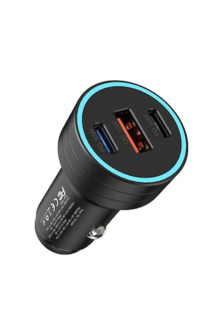 60w Pd Süper Hızlı Şarj Araç Içi Çakmaklık Şarj Aleti 2x Type-c 6