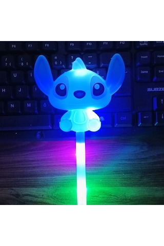 2 Adet Mavi Stitch Işıklı Çubuk Stiç Işıklı Çubuk 35 Cm Modlu Parti Işıkları Renkli Led Işıklı Çubuk