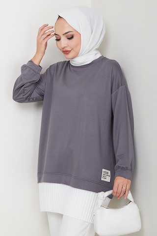 Arma Detay Piliseli Oysho Tunik 1627 - Antrasit Antrasit