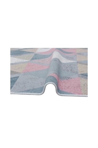 Arya Ar 10 Blue Pink %100 Geri Dönüşümlü Pamuktan Çift Taraflı Yıkanabilir Modern Dekoratif Kilim
