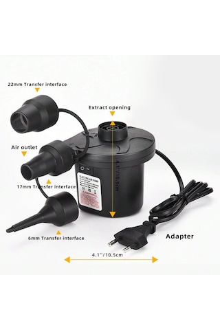 Moveevo Dc12v 50w Çift Fonksiyonlu Elektrikli Hava Pompa - Şarj/emme, 3 Adaptör, Araç Ve Ev Kullanıma Uygun, Havlu Yatak, Havuz Oyuncakları İçin