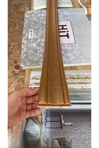Kahverengi Düz Dokulu 8cm-110cm Kendinden Yapışkanlı Çıta Çerçeve Süpürgelik