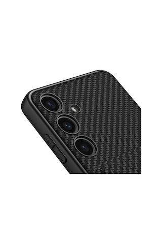 Galaxy Uyumlu S24 Plus Suni Deri Arka Yüzey Sürgülü Kamera Korumalı Kartlıklı Kıpta Silikon Kapak