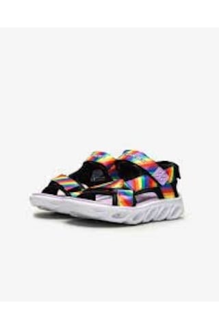 Skechers Hypno - Splash - Rainbow Lights Büyük Kız Çocuk Siyah Işıklı Sandalet 20218L Bkmt Çok Renkli