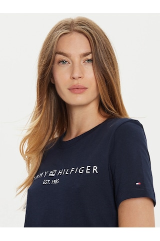 Tommy Hilfiger Tommy Hılfıger Kadın T-shırt Ww0ww40276-c1g Lacivert