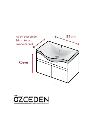 Yıldız Banyo Dolabı 55Cm Komple Antrasit Gri Mat Antrasit - Gri