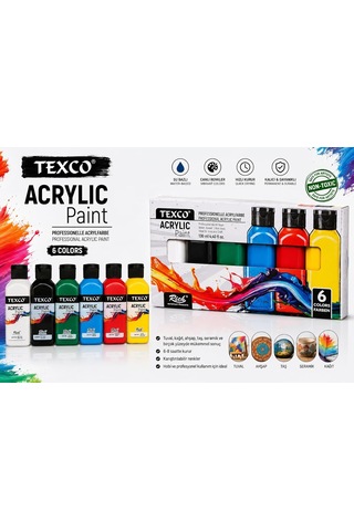 Lexroo Texco Akrilik Boya Seti 6 Renk, 130 Ml