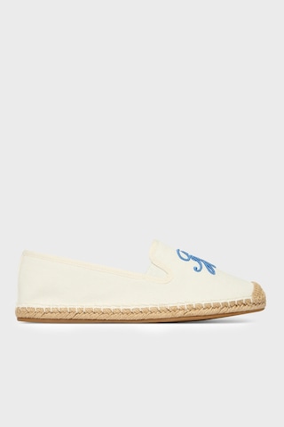 Tommy Hilfiger Logolu Nakış İşlemeli Kanvas Espadril Ayakkabı Kadın Ayakkabı Fw0fw09240 Ybl Beyaz