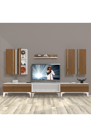 Decoraktiv Eko 8d Mdf Silver Tv Ünitesi Tv Sehpası Beyaz - Ceviz