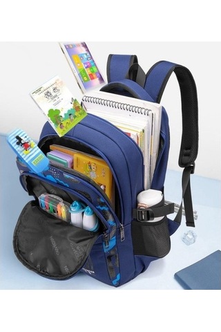Öğrencilerin Yükünü Azaltan Omurga Korumalı Ultra Hafif Sırt Çantası Xnzzln Mavi