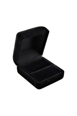 Kadife Siyah İnce Hediye Bayan Yüzük Kutusu Tkt04 Siyah