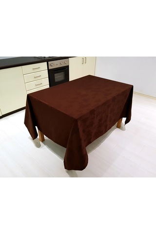 Misiny-Yaprak Desenli Kahverengi Masa Örtüsü