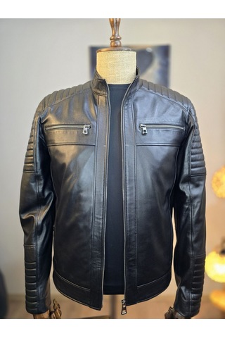 Always Leather Hakiki Kuzu Derisi Erkek Deri Mont 1803340034c Siyah