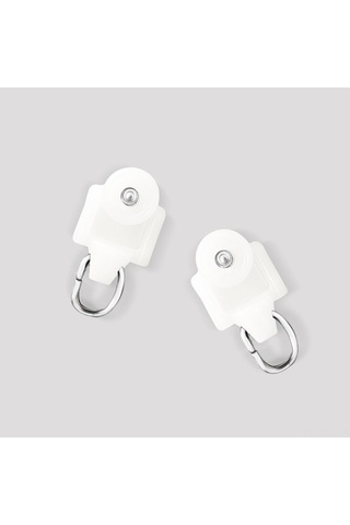 Tenfowee Beyaz Tavan Perde Kayıcı Seti 20 Adet - Tavan Perde Sistemleri İçin Kaydırmalı Pully Takımı