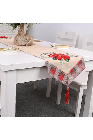 Dikdörtgen Noel Masa Örtüsü Polyester 33 183m Noel Masa Dekorasyonu İçin Noel Ağacı Desenleri