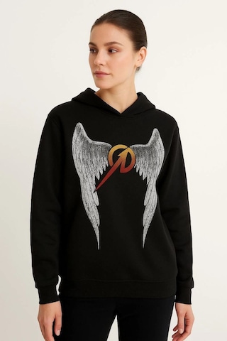 Mbb E-ticaret Metallica İki İplik Kapüşonlu Ön Ve Arka Baskılı Hoodie - Siyah