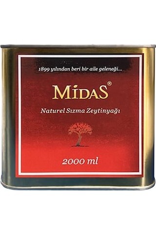 Midas Erken Hasat Soğuk Sıkım Natürel Sızma Zeytinyağı Teneke 2 L