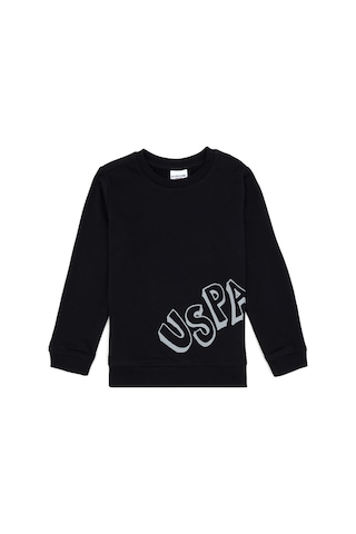 U.S. Polo Assn. Erkek Çocuk Siyah Bisiklet Yaka Basic Sweatshirt 50313979-VR046
