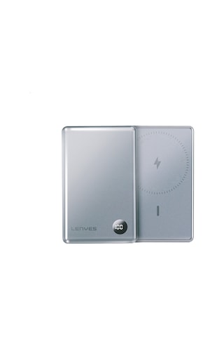 Lenyes PW137D 20 W 10000 mAh 15 W Ultra İnce Dijital Led Ekranlı Wireless Powerbank Füme