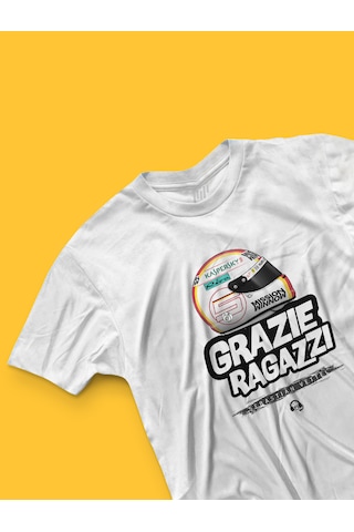 Fnbx Sebastian Vettel Grazie Ragazzi T-shirt Beyaz