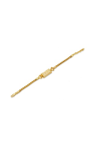 İmitasyon Altın Kaplama Çizgili Figaro Desenli Külçe Bileklik Blk-1156 Altın