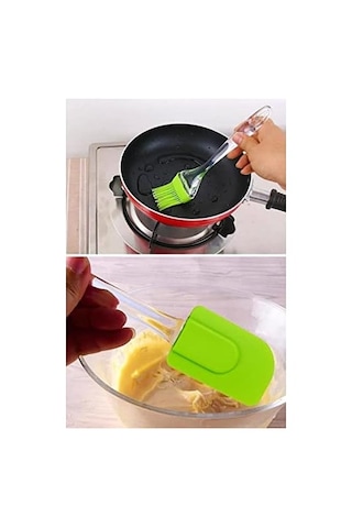 Silikon Spatula Ve Fırça Seti, Silikon Yağ Fırçası, Silikon Yağ Sos Yumurta Fırçası, Damla Saplı Mutfak Hamur Spatula
