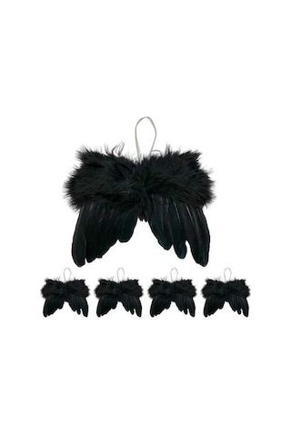 Pazly Yılbaşı Tüyü Suntek Siyah Melek Kanadı Günü Doğum 5x Ut