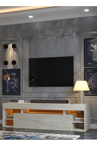 Resital Ledli Tv Ünitesi L1502-8 Traverten Traverten