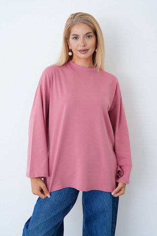 Herkesemoda Kadın Tesettüre Uygun Geniş Kollu Body Gülkurusu