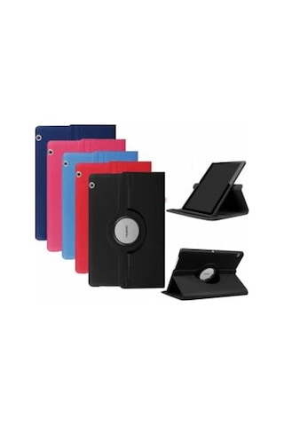 Huawei Uyumlu Mediapad T5 10.1 Dönerli Stantlı Tablet Kılıfı+Tablet Kale