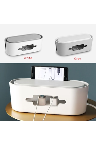 Qingmipy "kablo Düzenleyici Kutusu - Çoklu Prizli, Usb Geçişli, Ev Ve Ofis İçin Kabloları Saklama Çözümü"
