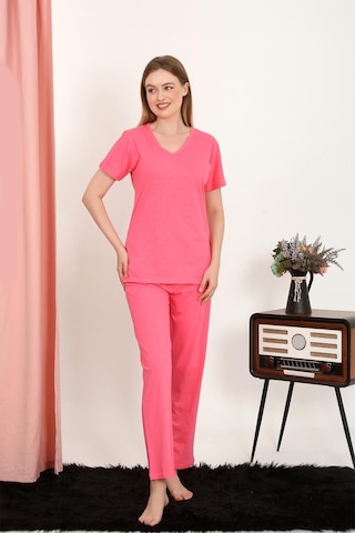 Akbeniz Kadın Kısa Kol Pamuk Penye Pijama Takım Fuşya 4213-fuşya Fuşya